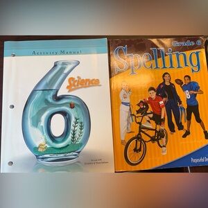 Science and Spelling Activity Manual Set for 6th grade homeschool